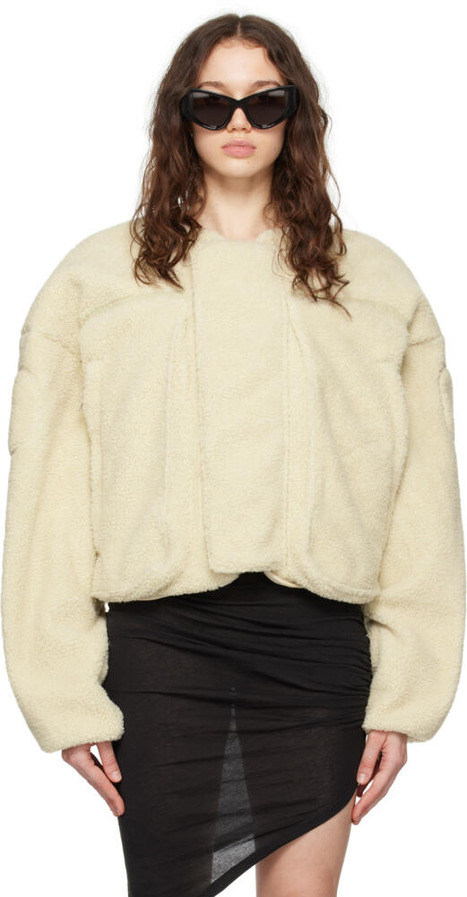 Entire Studios Beige Fluffy Jacket Cover