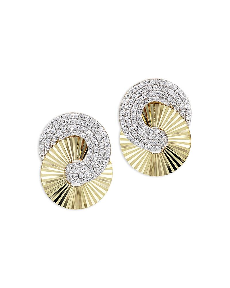 Phillips House 14K Yellow Gold Diamond Large Aura Interlocking Stud Earrings Cover