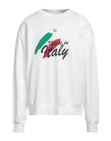 Dolce & gabbana Man Sweatshirt White Cotton, Elastane Cover