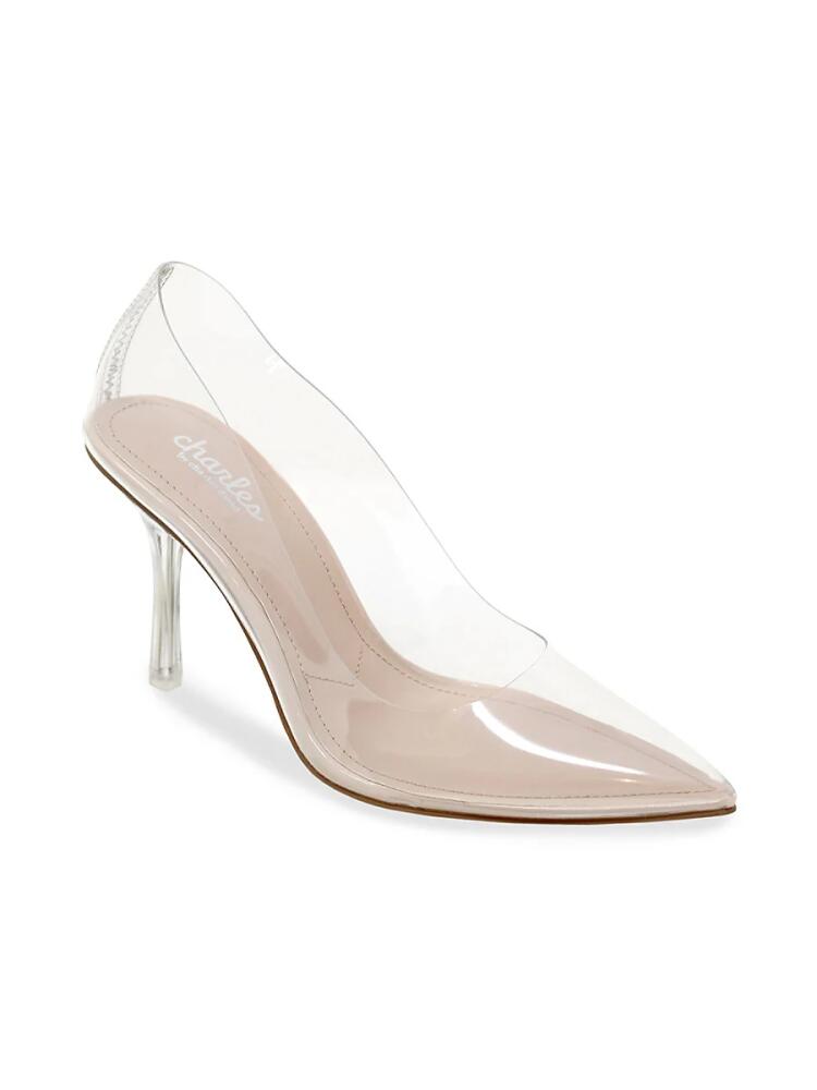 Charles by Charles David Women's Stiletto Heel Suede Pumps - Clear Cover