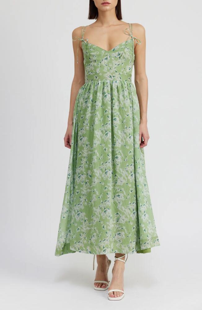 En Saison Laguna Floral Maxi Dress in Light Green Teal Cover