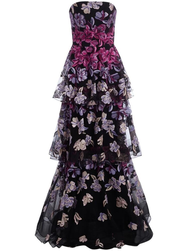 Marchesa Notte Falling Flowers evening gown - Black Cover