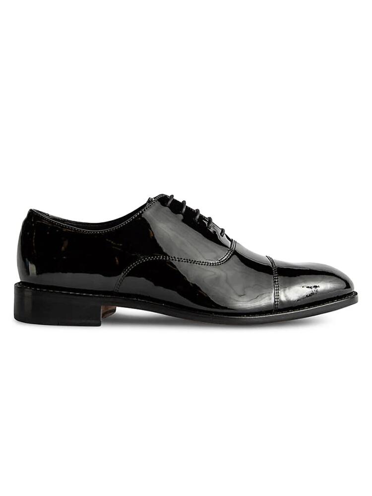 Anthony Veer Men's Clinton Patent Leather Oxford Shoes - Black Cover