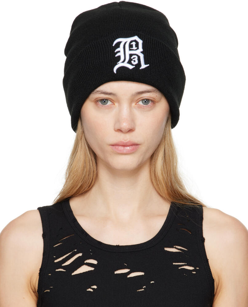 R13 Black 'R13' Beanie Cover