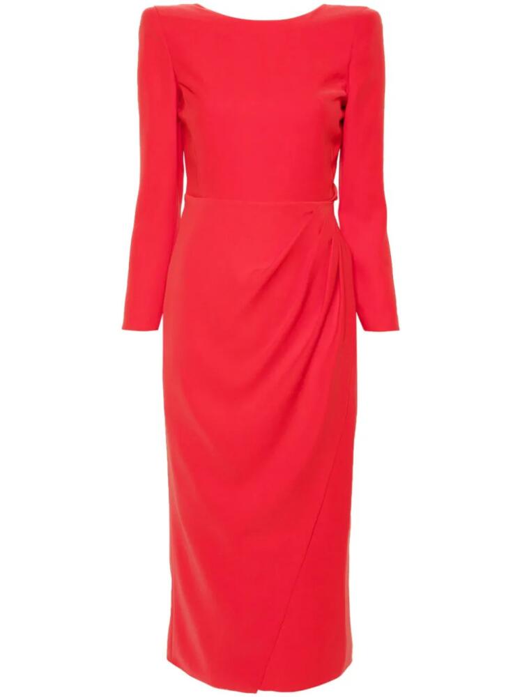 Emporio Armani draped crepe midi dress - Red Cover