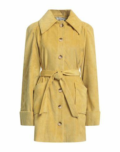 Jijil Woman Overcoat & Trench Coat Mustard Polyester, Polyamide, Elastane Cover