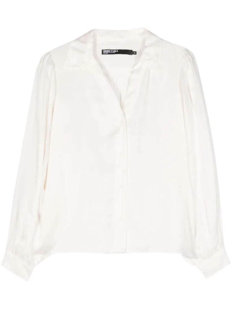 Bimba y Lola puff-sleeve fluid shirt - Neutrals Cover