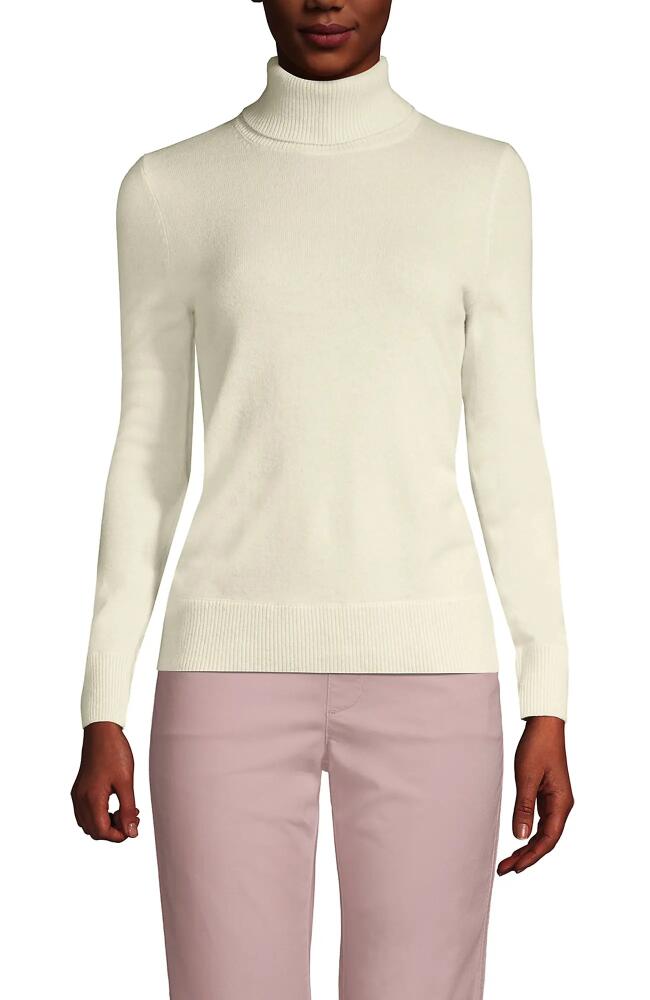 Lands' End Cashmere Turtleneck Sweater in Fresh Ivory Cover