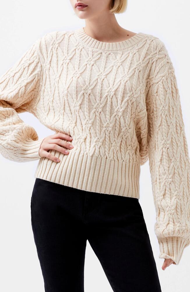 French Connection Layon Jini Cable Crewneck Sweater in Classic Cream Cover