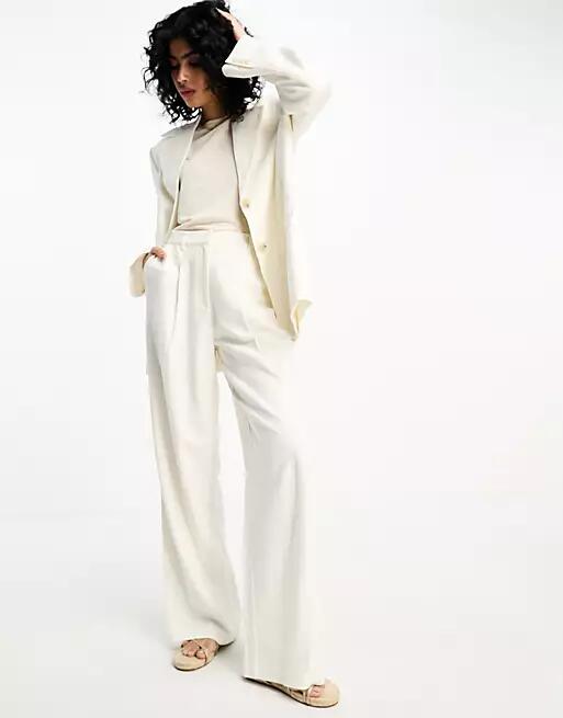 NA-KD x Lima Che high waist tailored pants in white - part of a set Cover