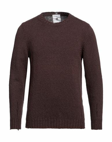 Pt Torino Man Sweater Dark brown Cotton, Polyamide Cover