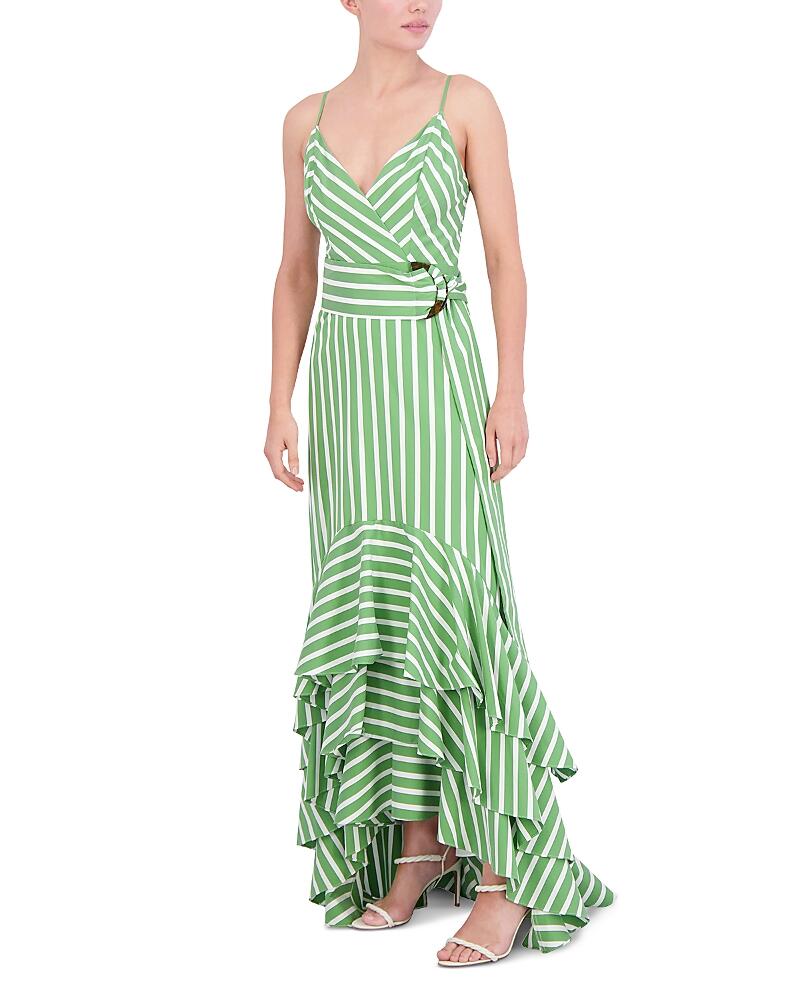 Bcbgmaxazria Striped Ruffled Dress Cover