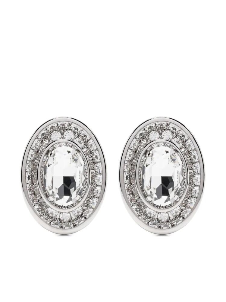 Alessandra Rich oval-shape crystal earrings - Silver Cover