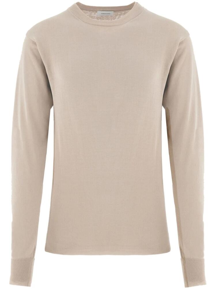 Ferragamo fine-knit cotton jumper - Neutrals Cover