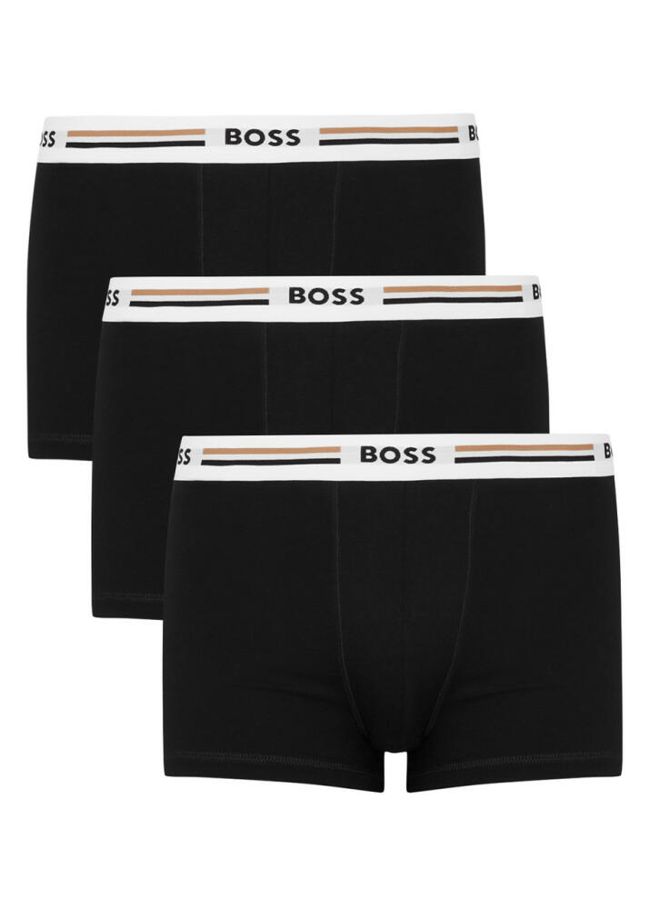 Boss Revive Stretch-jersey Trunks - set of Three - Black Cover