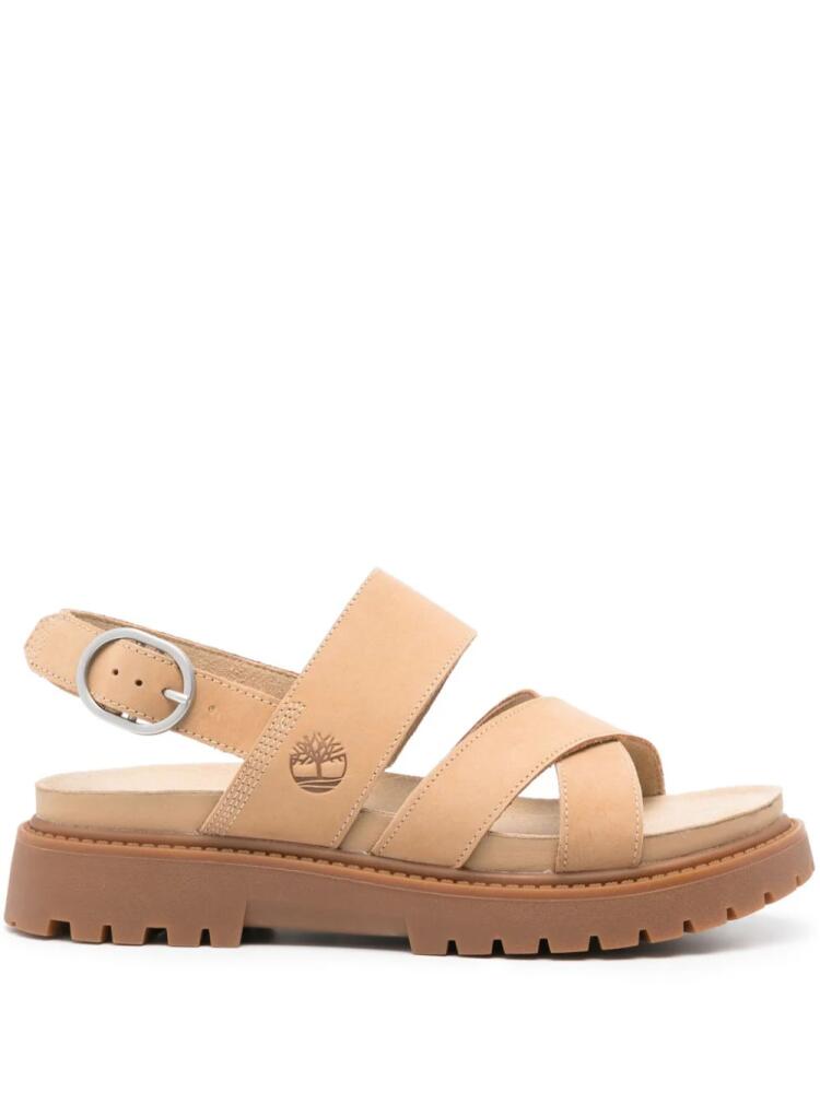 Timberland logo-debossed leather sandals - Neutrals Cover