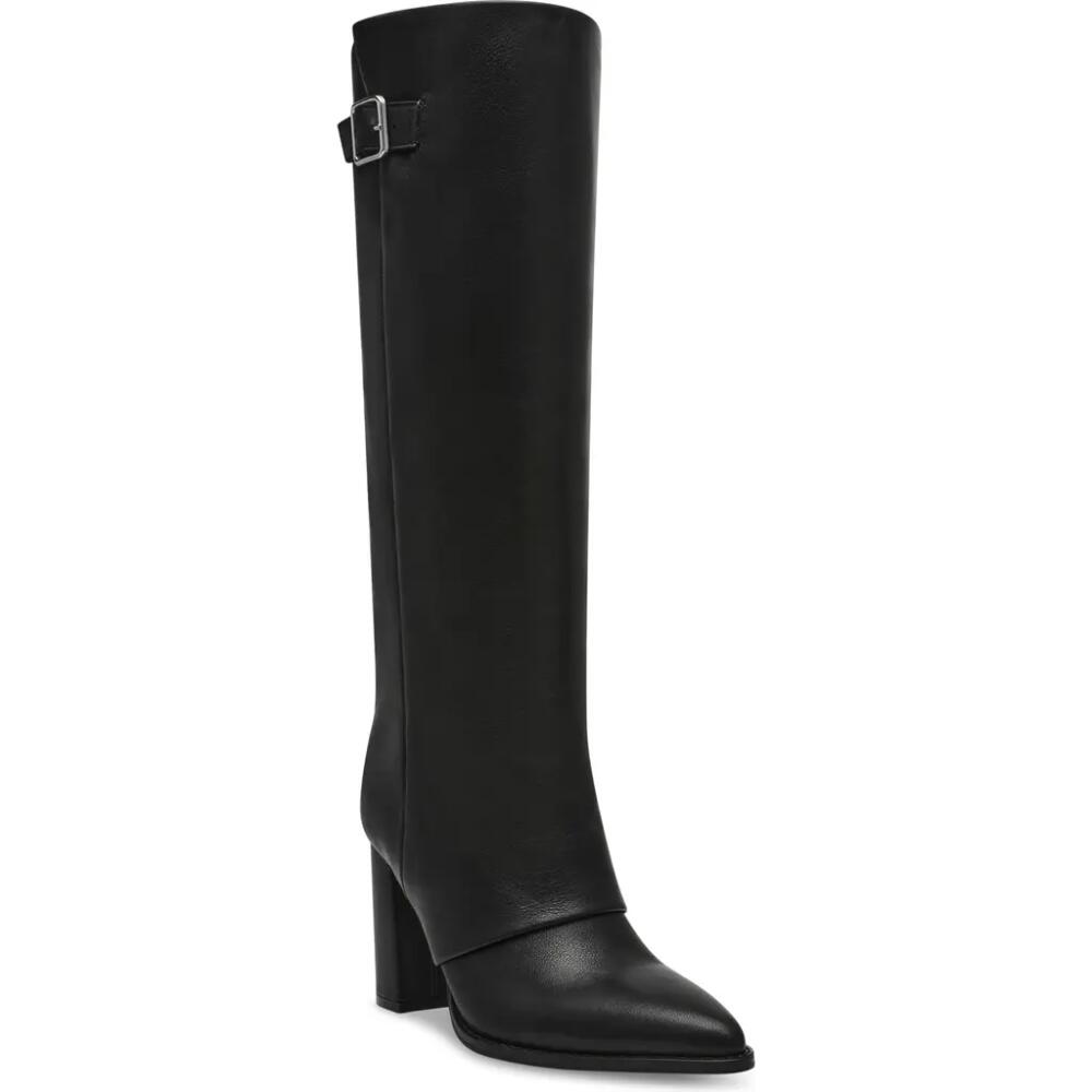 Steve Madden Brailey Knee High Boot in Black Leather Cover