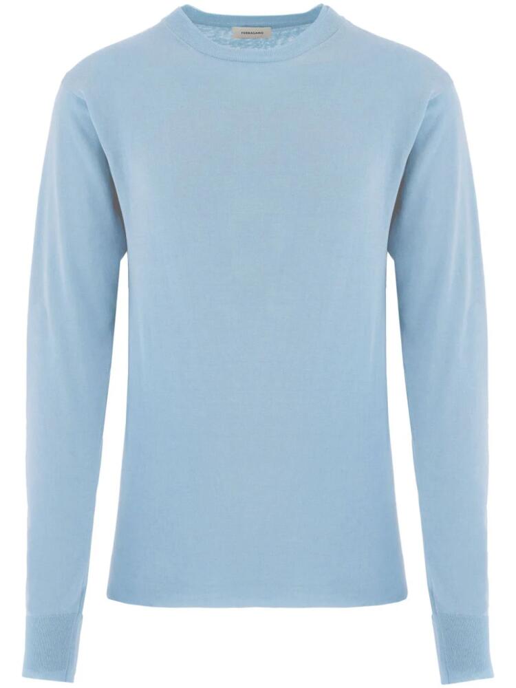 Ferragamo fine-knit cotton jumper - Blue Cover