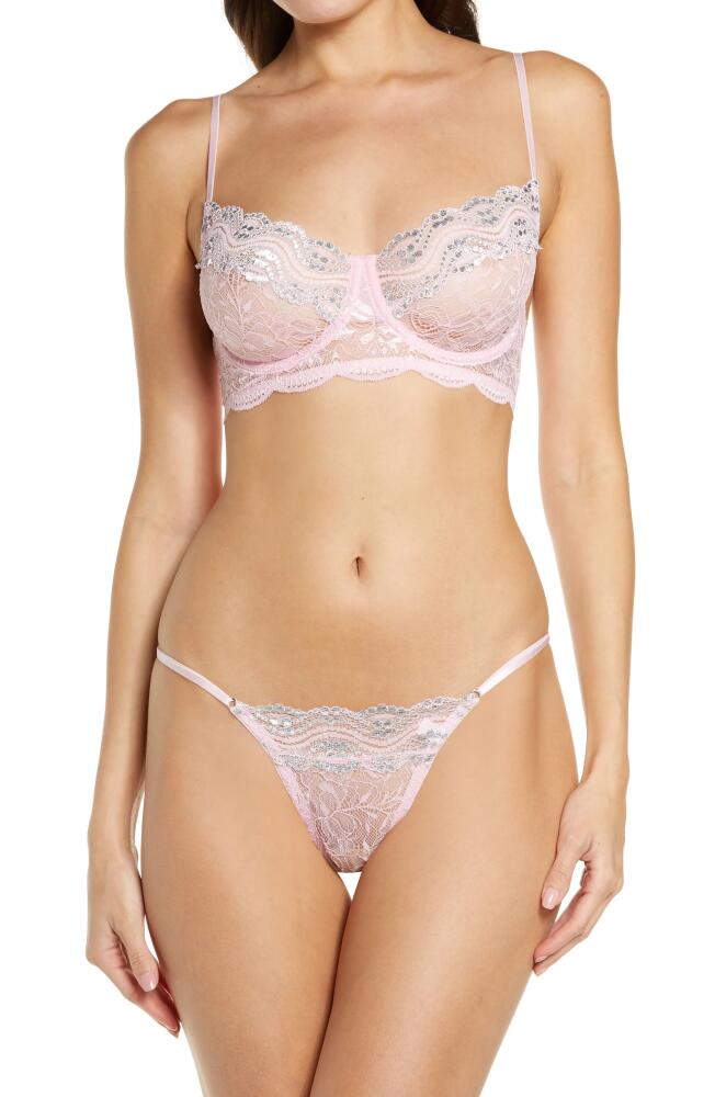 Coquette Underwire Lace Bra & Thong Set in Pink Cover