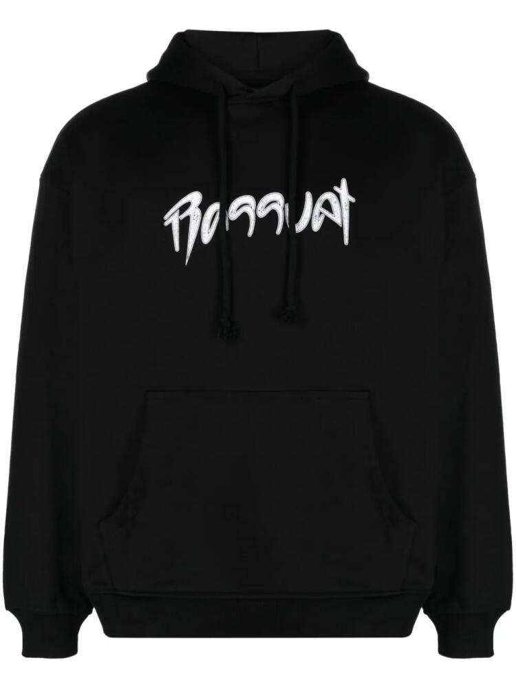 RASSVET text-print cotton hoodie - Black Cover