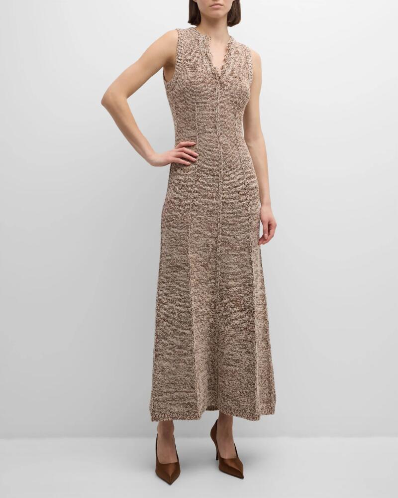 DOROTHEE SCHUMACHER Autumn Sparkle Fringe-Trim Knit Maxi Dress Cover