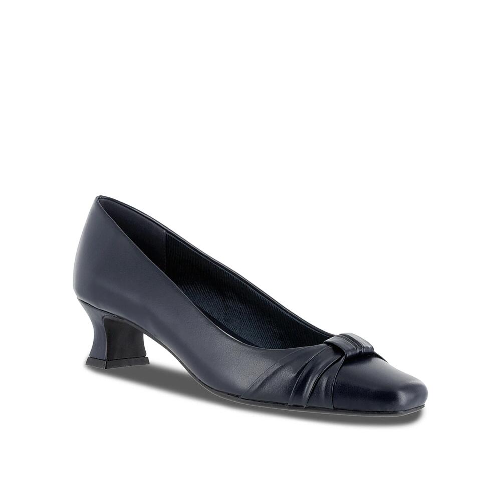 Easy Street Extra Wide Width Waive Pump | Women's | Navy Faux Leather Cover