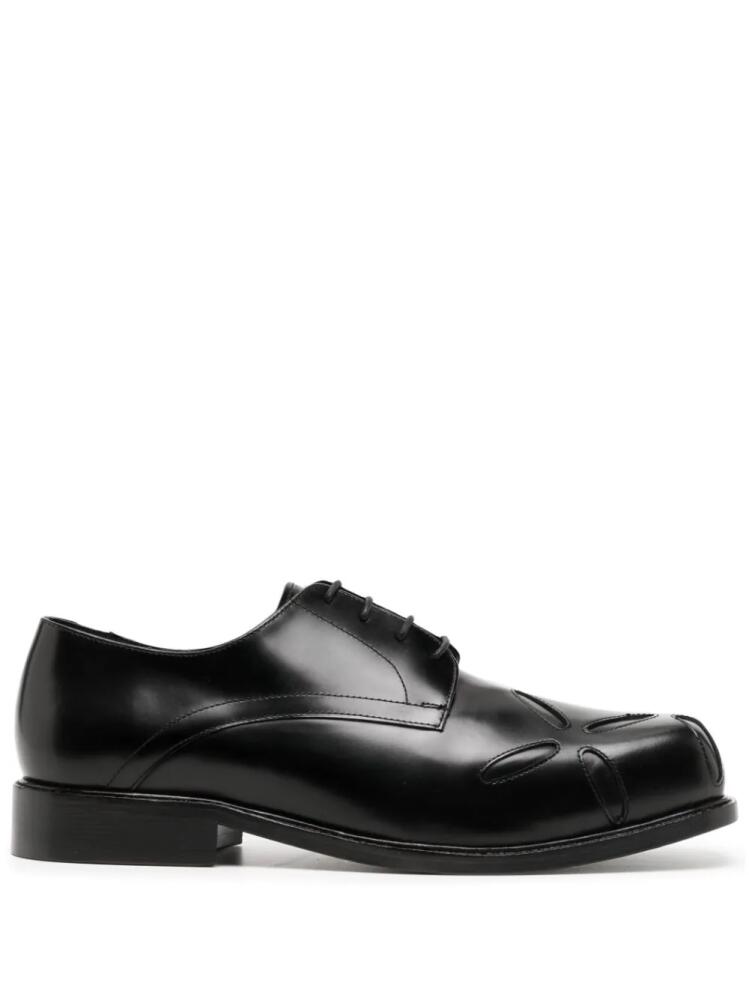 Stefan Cooke embroidered-detail leather derby shoes - Black Cover