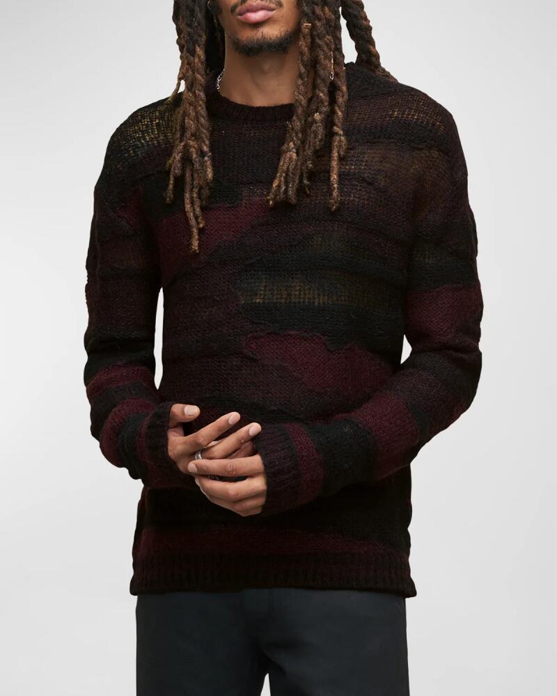 John Varvatos Men's Stanly Bicolor Open-Knit Sweater Cover