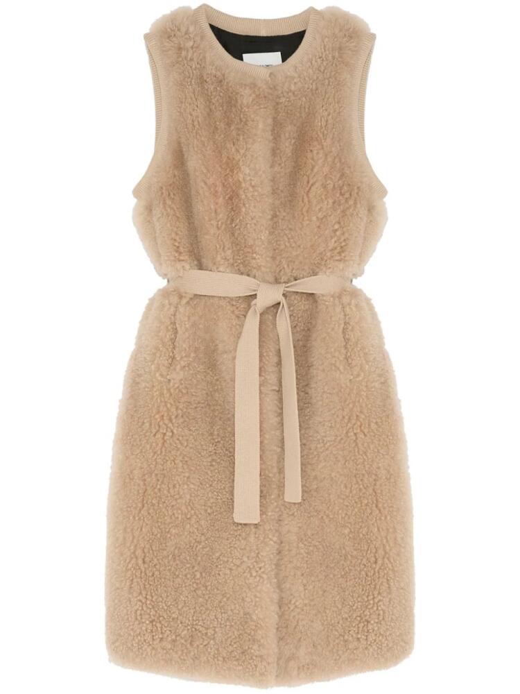 Yves Salomon belted shearling gilet - Neutrals Cover