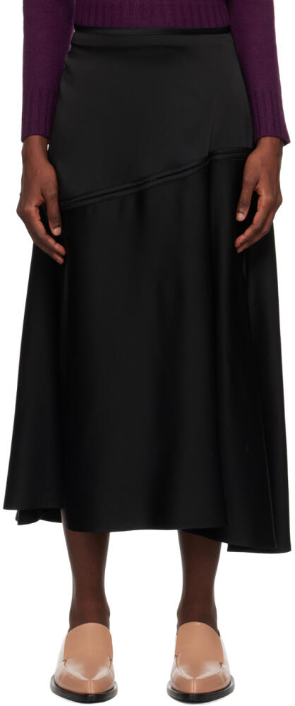 Jil Sander Black Flared Midi Skirt Cover