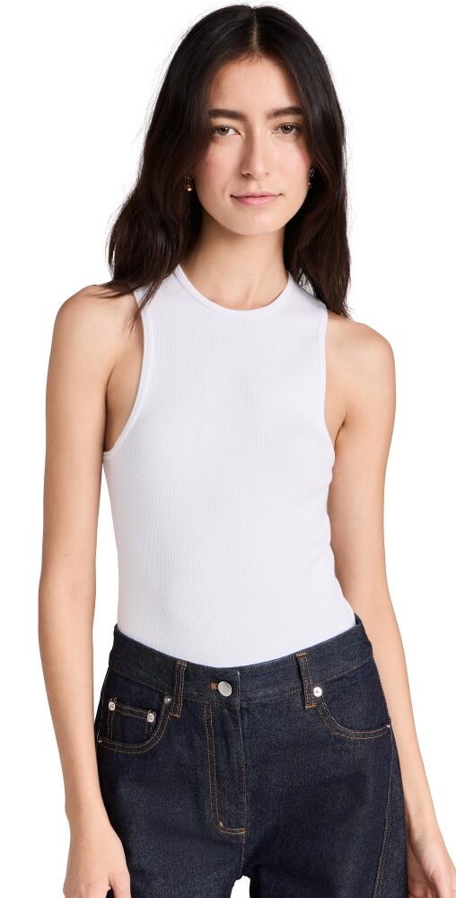 Tibi Ribbed T Tank White Cover