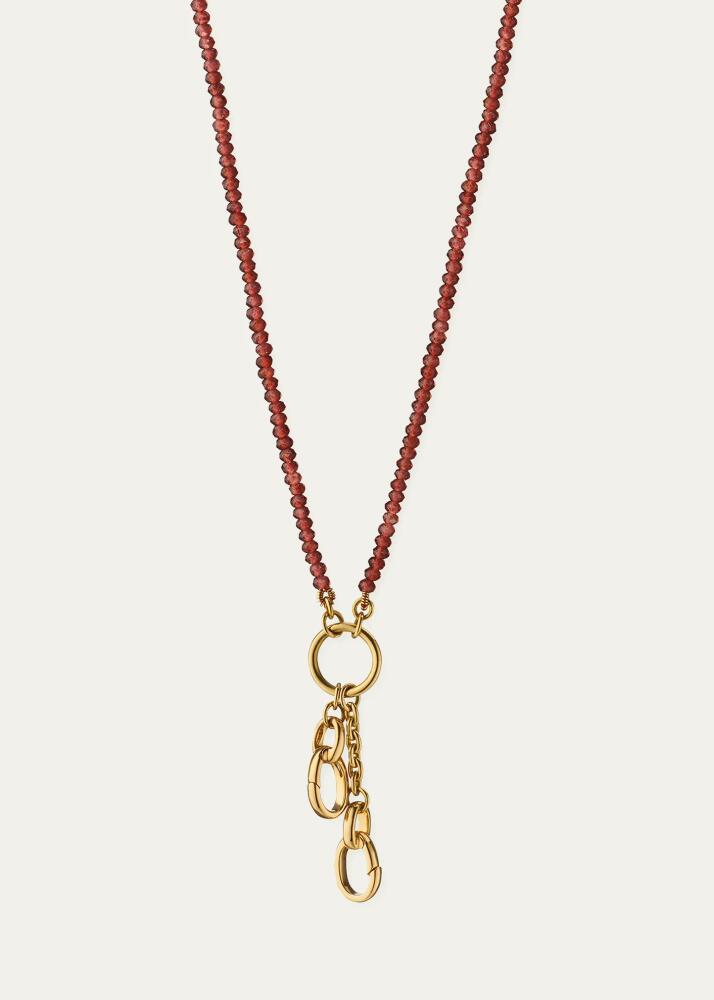 Monica Rich Kosann 18" 18k Yellow Gold Enhancer Chain Necklace w/ Facetted Garnet Beads Cover