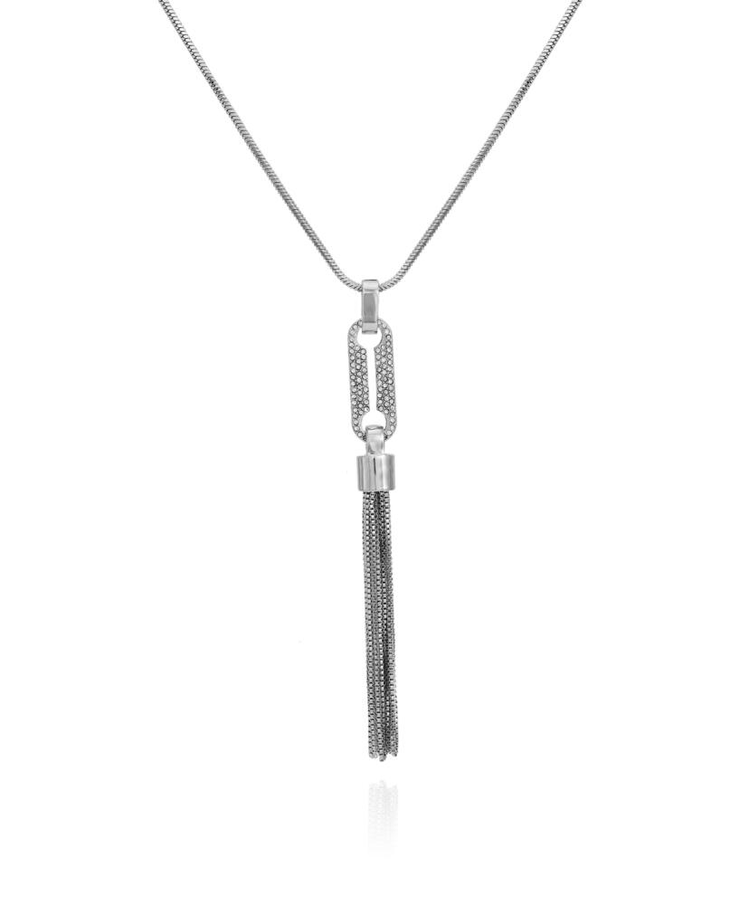 Vince Camuto Silver-Tone Long Chain and Tassel Pendant Necklace, 30" + 2" Extender - Silver Cover