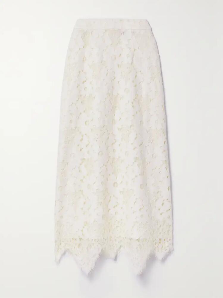 Sea - Dalia Cotton-blend Corded Guipure Lace Midi Skirt - Ivory Cover