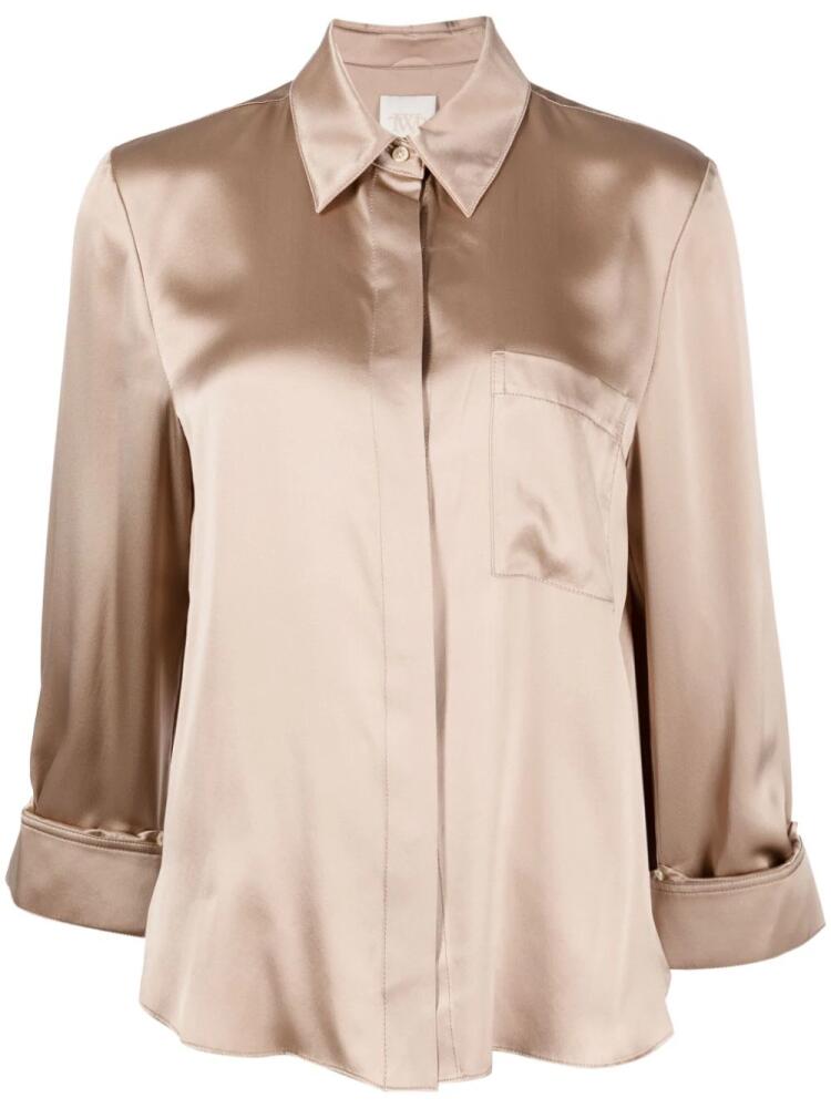 TWP Boyfriend silk shirt - Brown Cover