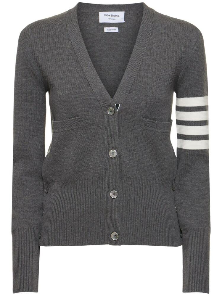 THOM BROWNE Classic Milano 4 -bar Cotton Cardigan Cover