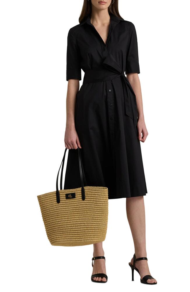 Lauren Ralph Lauren Belted Cotton Blend Shirtdress in Polo Black Cover