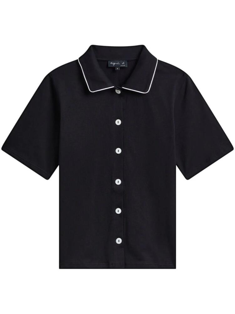 agnès b. pipe-trim shirt - Black Cover