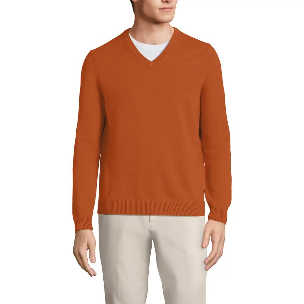 Lands' End Fine Gauge Cashmere V-neck Sweater in Fresh Cinnamon Cover