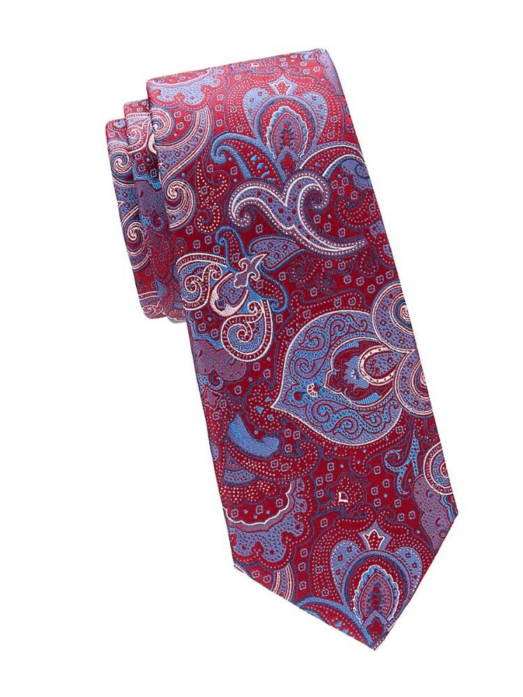 Saks Fifth Avenue Men's Paisley Pattern Tie - Red Blue Cover