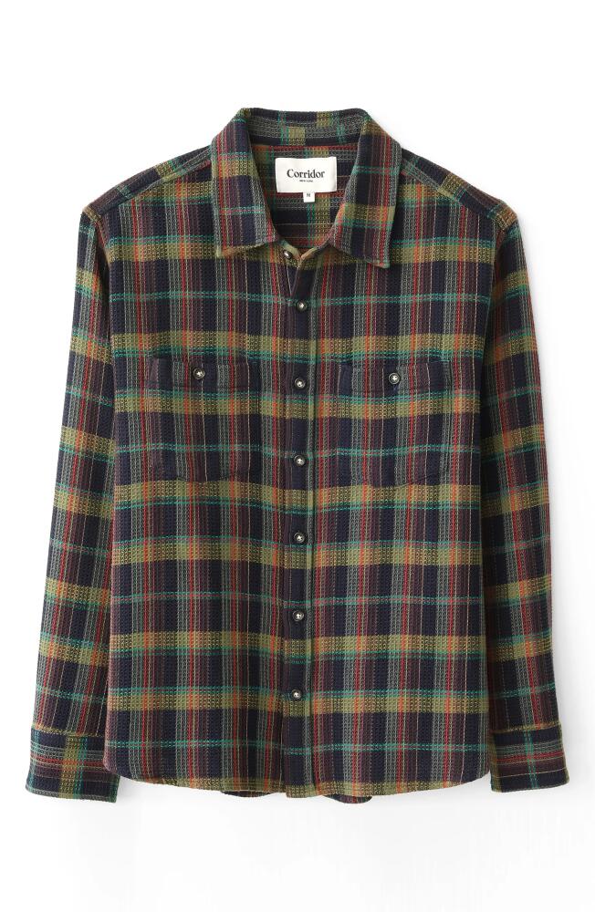 Corridor North Star Plaid Waffle Button-Up Shirt in Mint Cover