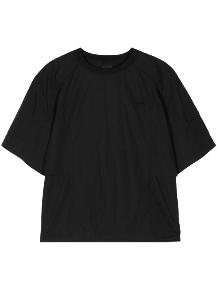 Juun.J logo-embroidered panelled T-shirt - Black Cover