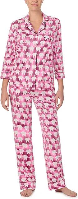 Kate Spade New York Long 3/4 Sleeve PJ Set (Elephant Stripe) Women's Pajama Sets Cover