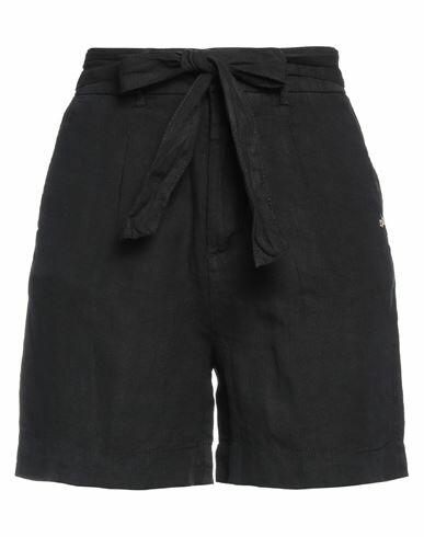 Yes Zee By Essenza Woman Shorts & Bermuda Shorts Black Linen Cover