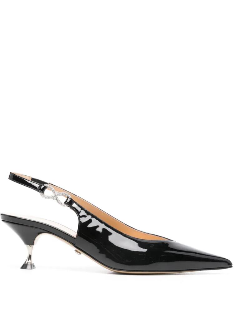 MACH & MACH 60mm crystal-bow slingback pumps - Black Cover