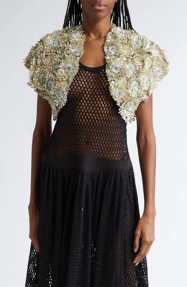 Diotima Fern Crystal & Ribbon Embellished Bolero in Pyrite Cover