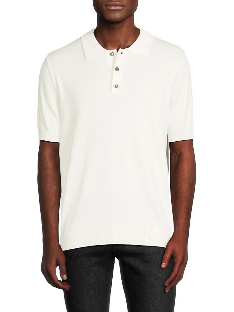 Tahari Men's Short Sleeve Sweater Polo - Ivory Cover