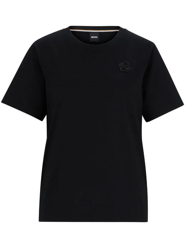 BOSS logo-embroidered T-shirt - Black Cover