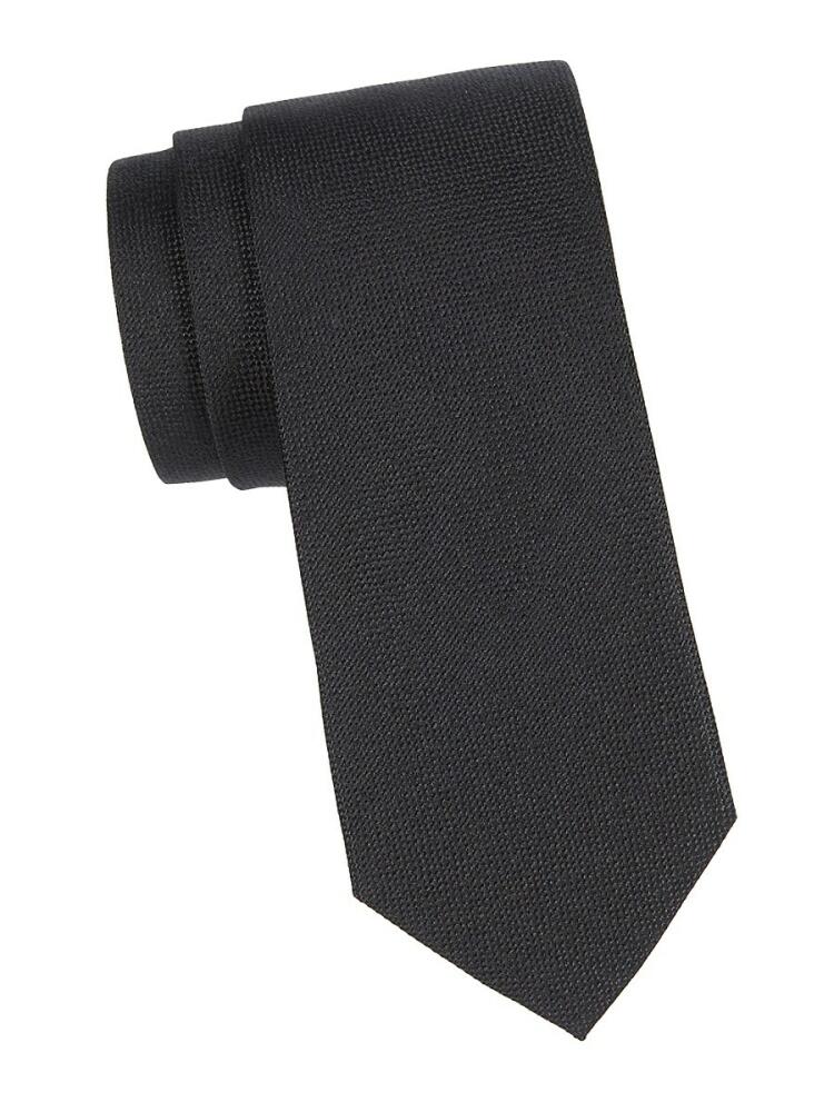 BRUNO PIATTELLI Men's Textured Silk Tie - Black Cover