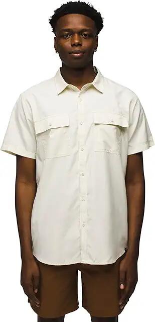 Prana Lost Sol Short Sleeve Shirt Slim Fit (Chalk) Men's Clothing Cover